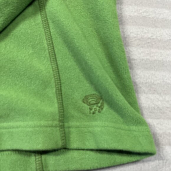 Mountain Hardwear Pullover Womens Large Green Fleece Quarter Zip Neck Hiking - Picture 6 of 6